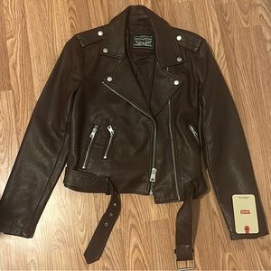 Brown leather jacket Levi